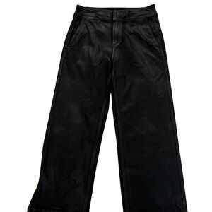 Paige Nellie Black Faux Leather Wide Leg Pants Size 28